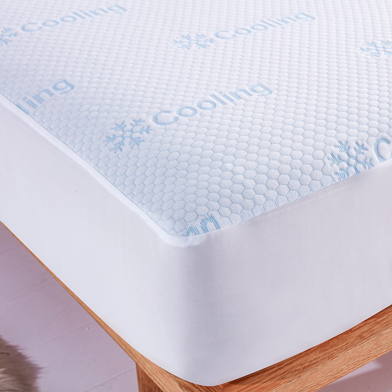 Anti bacterial  dust mite  Cooling breathable waterproof knit Jacquard mattress protector (10)
