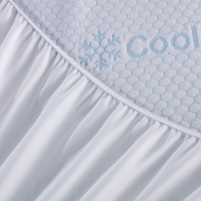 Anti bacterial  dust mite  Cooling breathable waterproof knit Jacquard mattress protector (4)