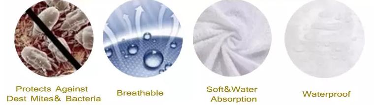 Cooling breathable Jacquard waterproof  mattress protector 13