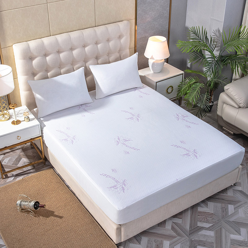 Lavender scented colorful jacquard mattress protector (1)