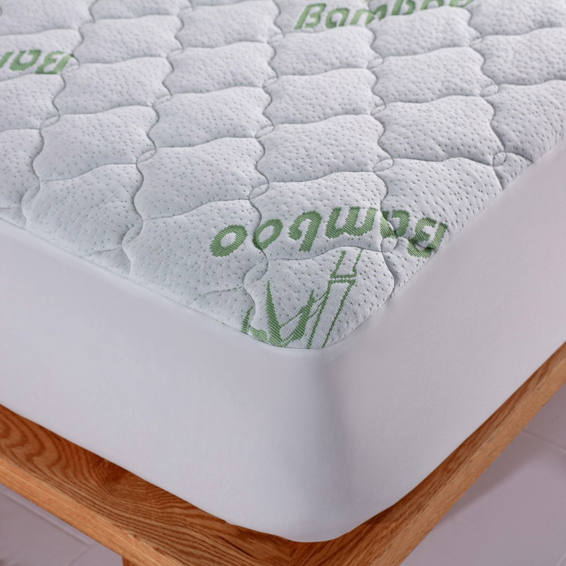 Natural anti bacterial bamboo anti dust mite anti allergy quilted mattress pad cover  (4)