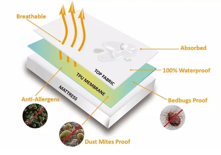 Tencel cooling waterproof mattress protector (2)